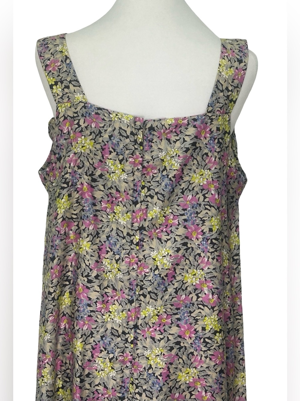 Vintage Sears Floral Maxi Dress Cottagecore Prairie Boho Ruffle Sleeveless M L - Picture 6 of 9